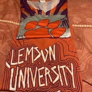 Two Clemson Tiger Shirts size Small short sleeve.
